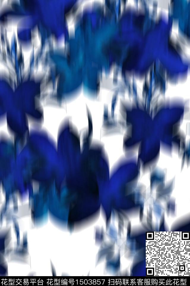 抽象花卉花卉大牌风数码印花华亿平台下载（图片编号: 1503857） - 瓦栏（Walan）
