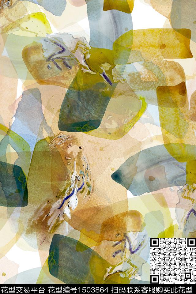 肌理抽象小清新数码印花华亿平台下载（图片编号: 1503864） - 瓦栏（Walan）