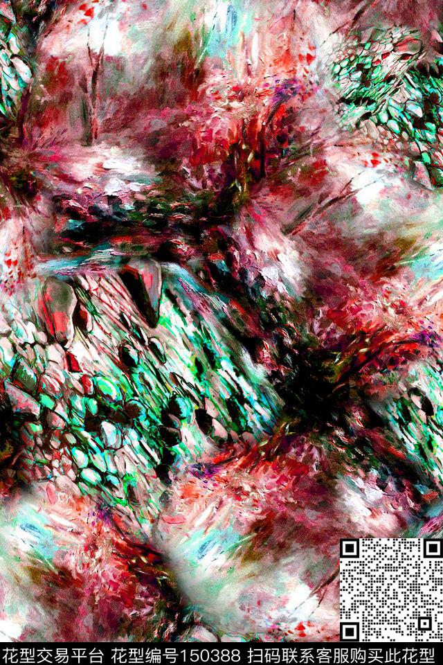 抽象后现代数码印花数码印花华亿平台下载（图片编号: 150388） - 瓦栏（Walan）