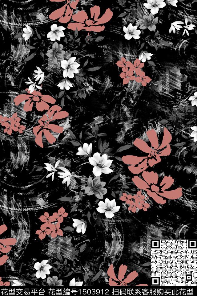 花卉矢量数码印花华亿平台下载（图片编号: 1503912） - 瓦栏（Walan）