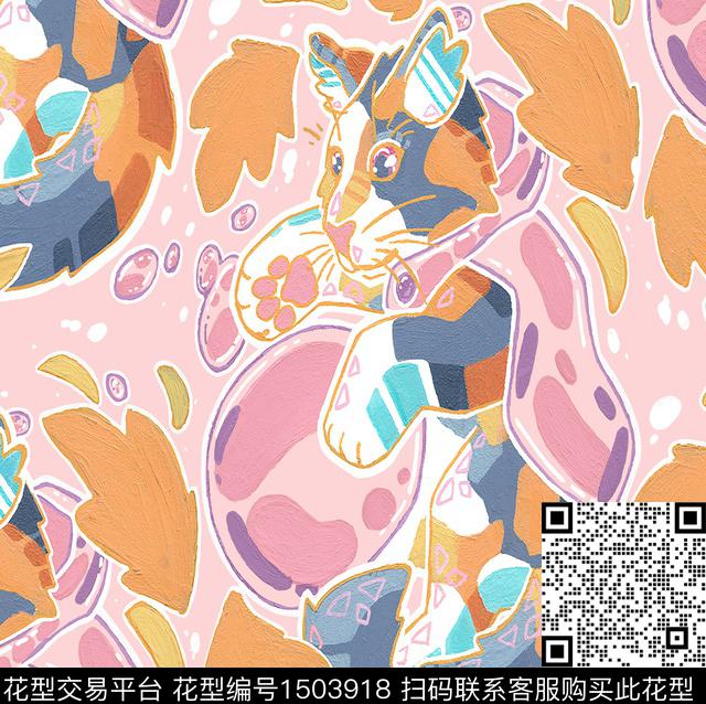 趣味猫搞怪数码印花华亿平台下载（图片编号: 1503918） - 瓦栏（Walan）