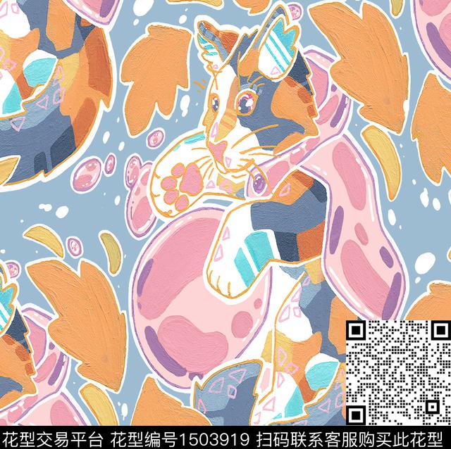 趣味猫搞怪数码印花华亿平台下载（图片编号: 1503919） - 瓦栏（Walan）