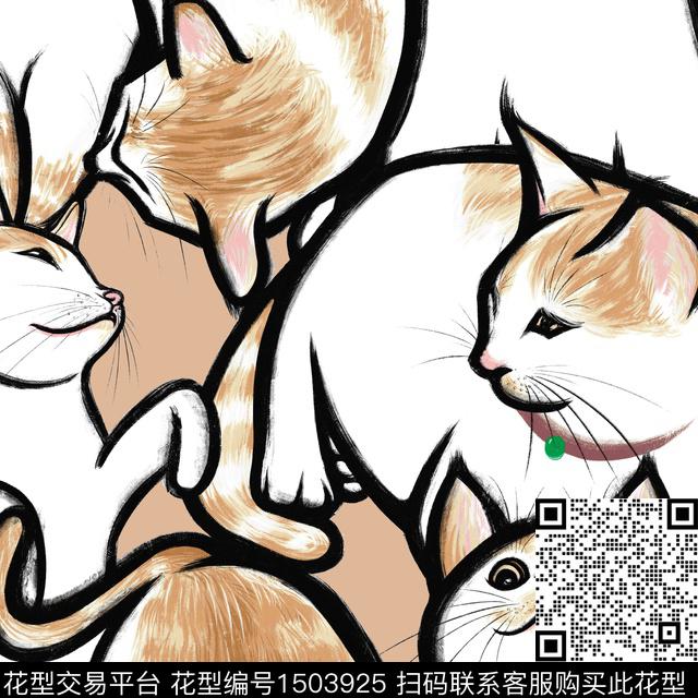趣味猫搞怪数码印花华亿平台下载（图片编号: 1503925） - 瓦栏（Walan）