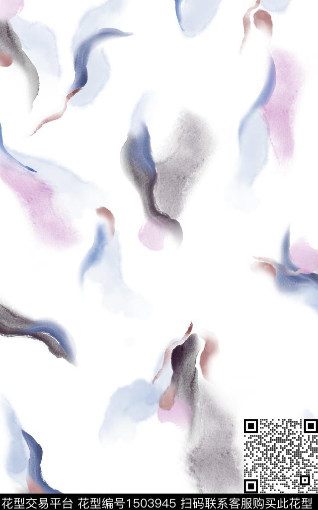 肌理抽象手绘数码印花华亿平台下载（图片编号: 1503945） - 瓦栏（Walan）
