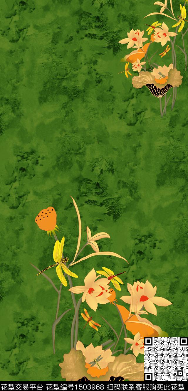 定位花花卉大牌风数码印花华亿平台下载（图片编号: 1503968） - 瓦栏（Walan）