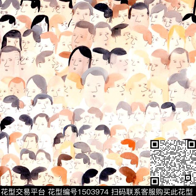 趣味搞怪表情数码印花华亿平台下载（图片编号: 1503974） - 瓦栏（Walan）