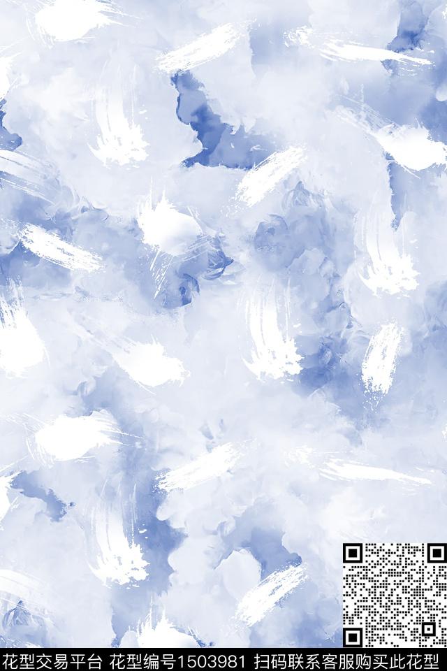 抽象小清新真丝数码印花华亿平台下载（图片编号: 1503981） - 瓦栏（Walan）