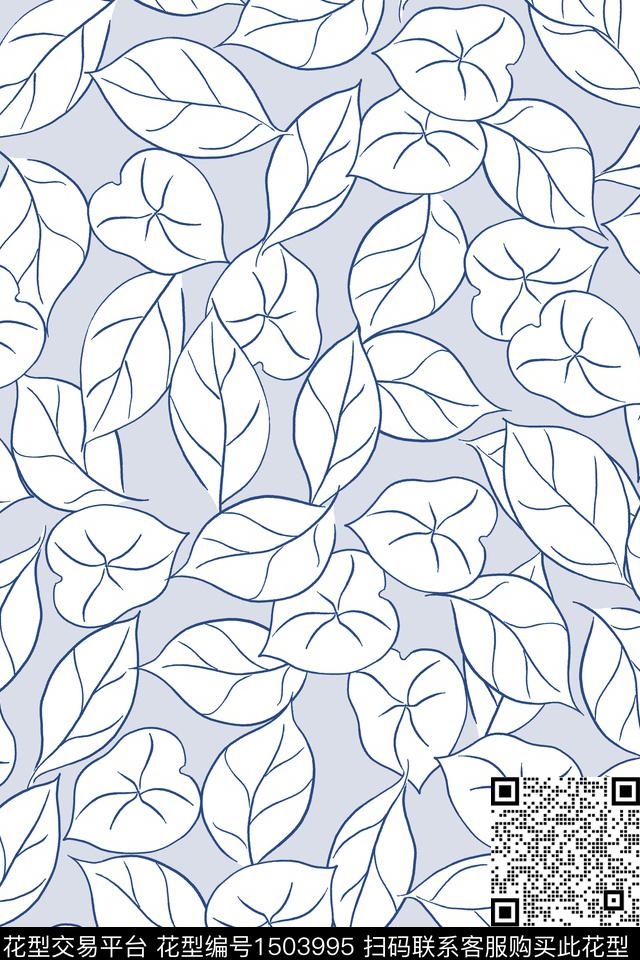 绿植树叶花卉大牌风数码印花华亿平台下载（图片编号: 1503995） - 瓦栏（Walan）