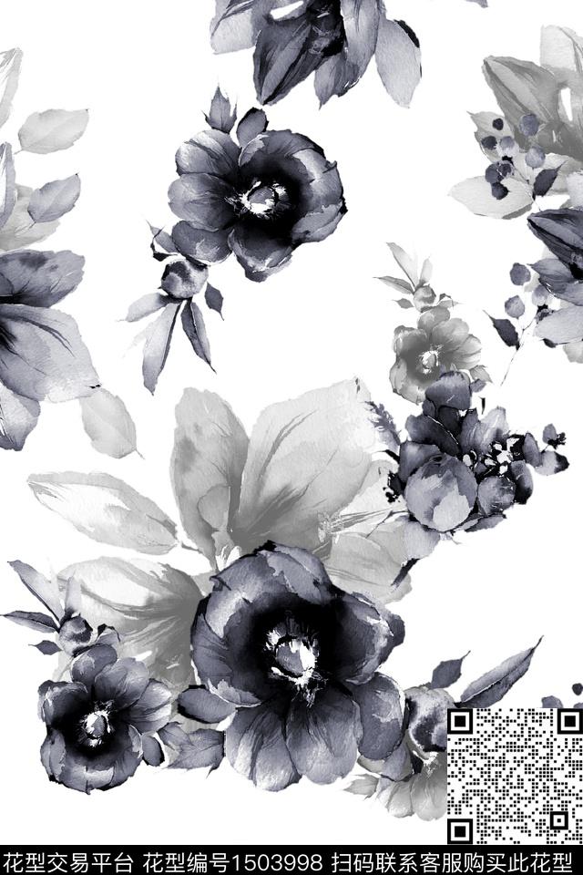 清爽底花卉花卉大牌风数码印花华亿平台下载（图片编号: 1503998） - 瓦栏（Walan）