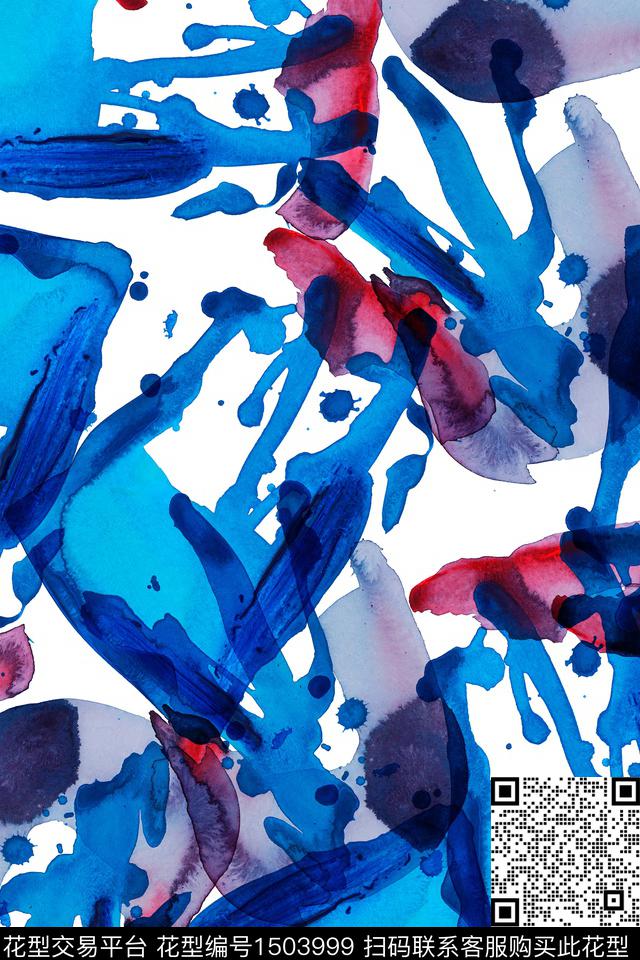 水彩肌理抽象数码印花华亿平台下载（图片编号: 1503999） - 瓦栏（Walan）