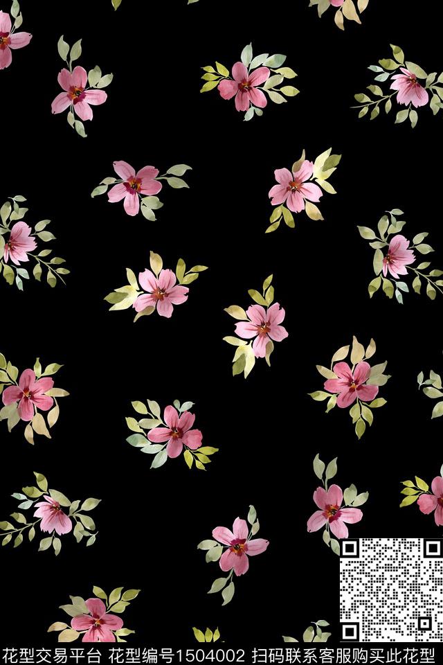 花卉大牌风小清新数码印花华亿平台下载（图片编号: 1504002） - 瓦栏（Walan）