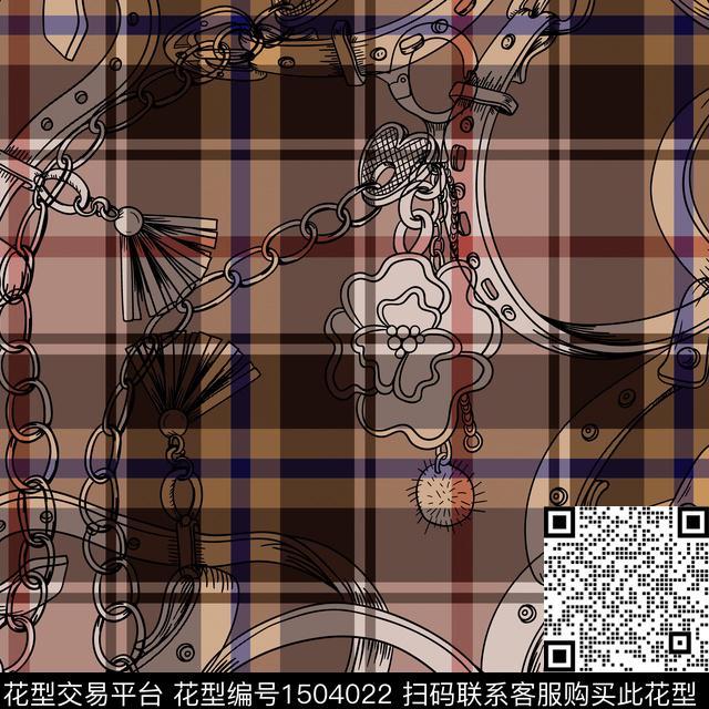 定位花格子几何数码印花华亿平台下载（图片编号: 1504022） - 瓦栏（Walan）