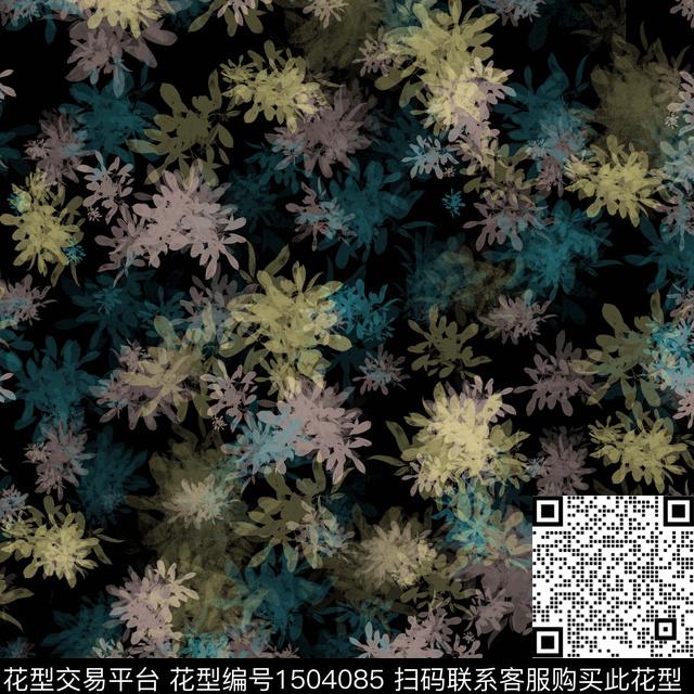 花卉朦胧花卉风格化花卉数码印花华亿平台下载（图片编号: 1504085） - 瓦栏（Walan）