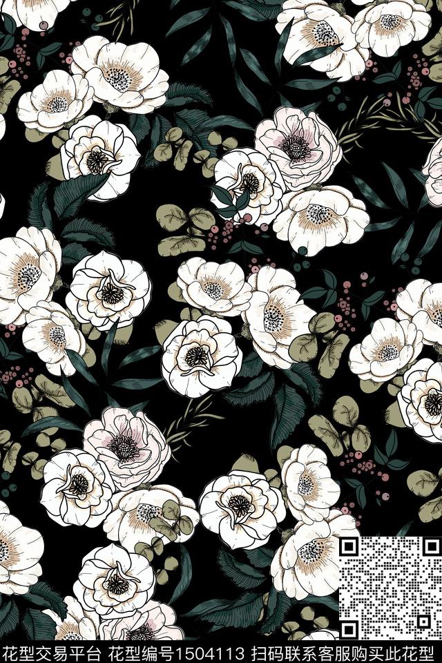 女装花卉小碎花数码印花华亿平台下载（图片编号: 1504113） - 瓦栏（Walan）