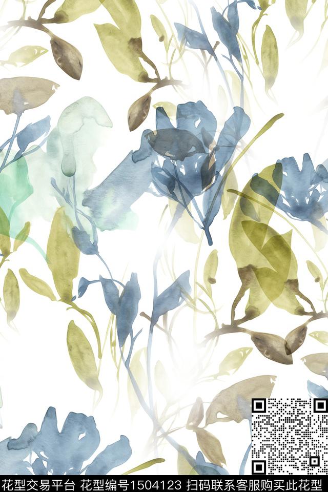 抽象花卉花卉大牌风数码印花华亿平台下载（图片编号: 1504123） - 瓦栏（Walan）