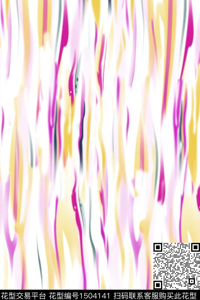 抽象小清新真丝数码印花华亿平台下载（图片编号: 1504141） - 瓦栏（Walan）