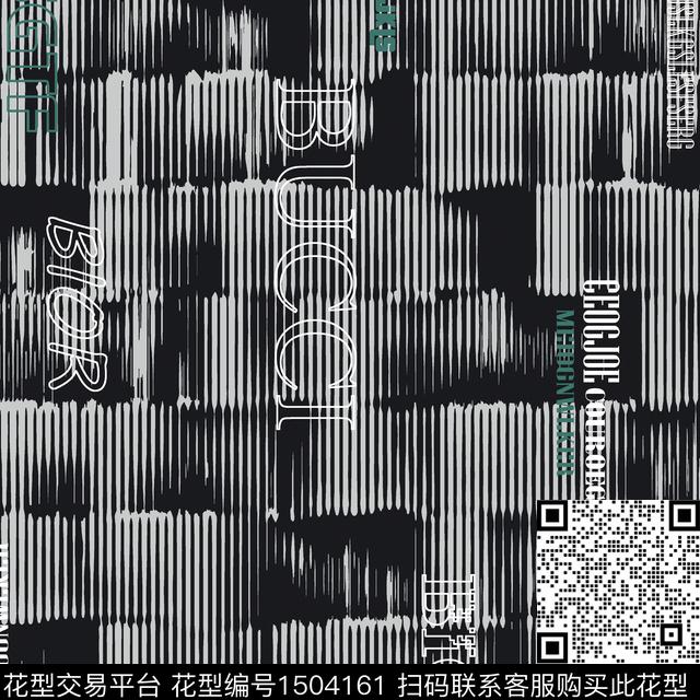 字母定位花几何数码印花华亿平台下载（图片编号: 1504161） - 瓦栏（Walan）