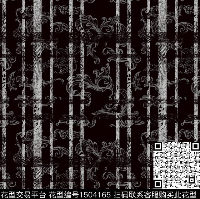 定位花几何大牌风数码印花华亿平台下载（图片编号: 1504165） - 瓦栏（Walan）