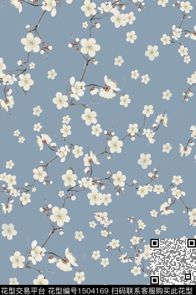 水彩绿植树叶肌理数码印花华亿平台下载（图片编号: 1504169） - 瓦栏（Walan）