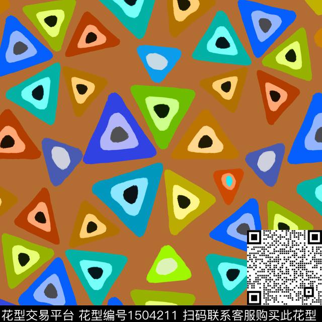 几何三角形波点传统印花华亿平台下载（图片编号: 1504211） - 瓦栏（Walan）
