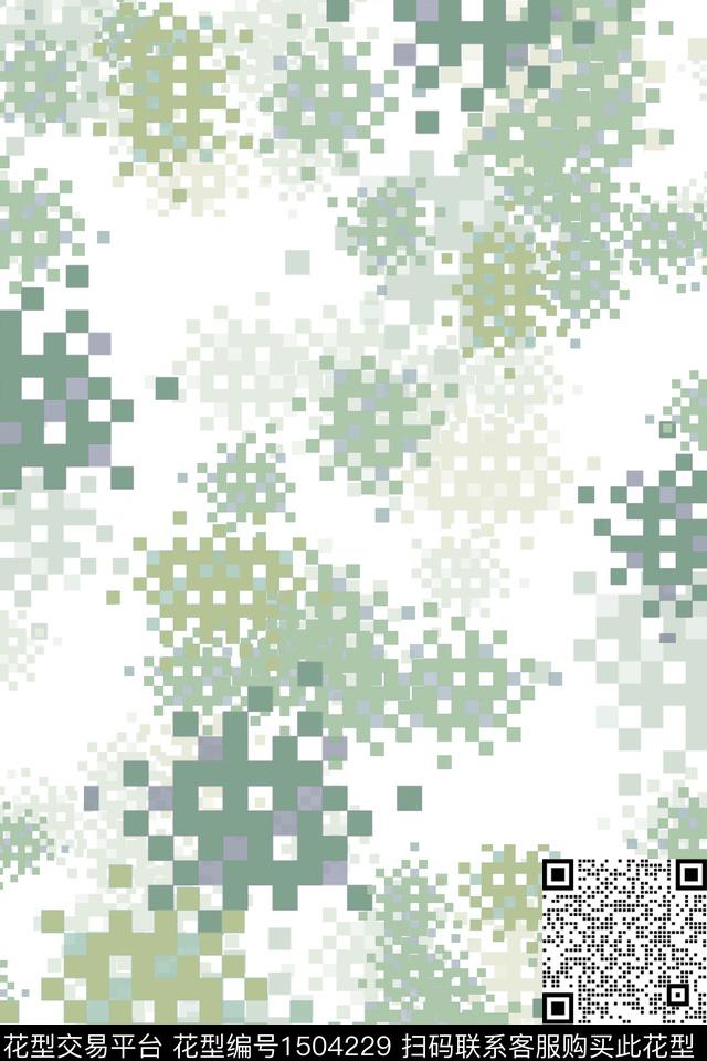 几何格子大牌风数码印花华亿平台下载（图片编号: 1504229） - 瓦栏（Walan）