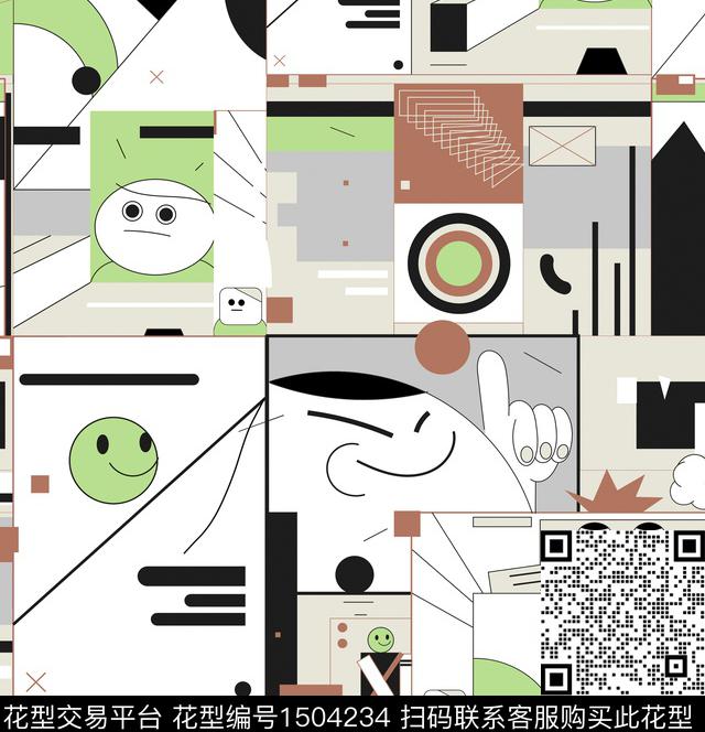 企鹅眼睛猴子数码印花华亿平台下载（图片编号: 1504234） - 瓦栏（Walan）