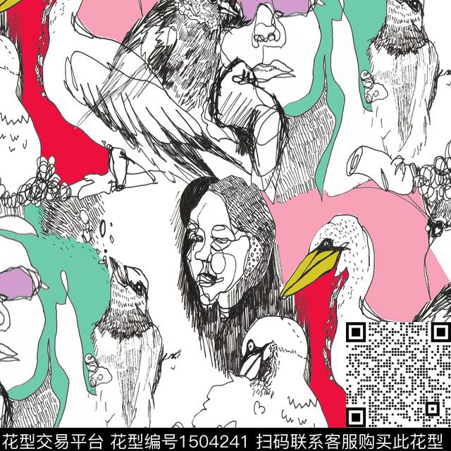 企鹅眼睛猴子数码印花华亿平台下载（图片编号: 1504241） - 瓦栏（Walan）