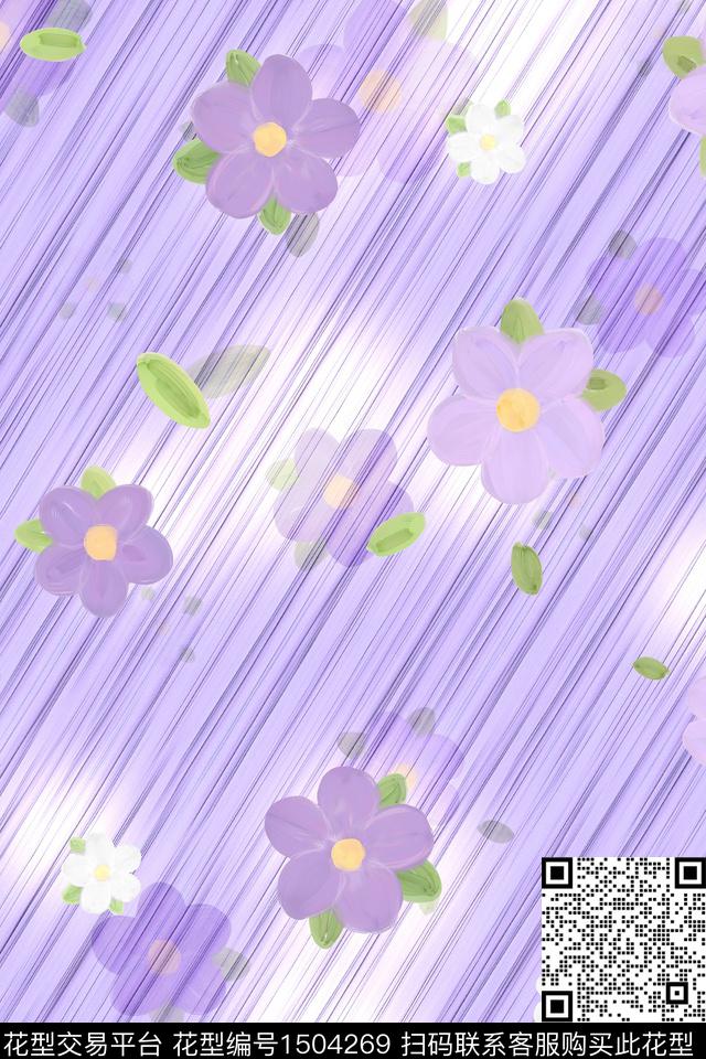 花卉大牌风小清新数码印花华亿平台下载（图片编号: 1504269） - 瓦栏（Walan）