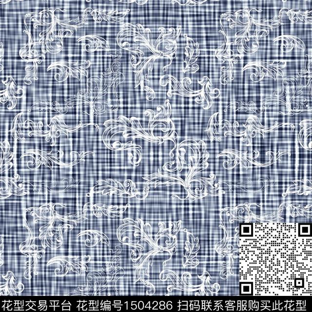 定位花几何大牌风数码印花华亿平台下载（图片编号: 1504286） - 瓦栏（Walan）