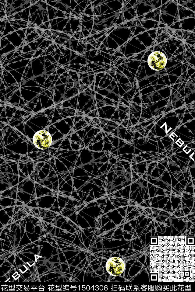 字母星空简欧传统印花华亿平台下载（图片编号: 1504306） - 瓦栏（Walan）