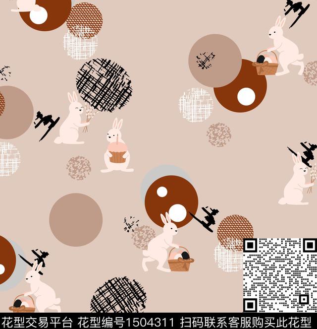 线条女装动物数码印花华亿平台下载（图片编号: 1504311） - 瓦栏（Walan）