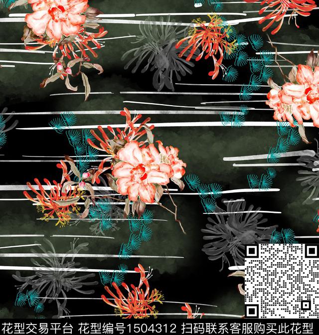 女装旗袍真丝传统印花华亿平台下载（图片编号: 1504312） - 瓦栏（Walan）