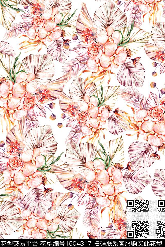 女装花卉大牌风数码印花华亿平台下载（图片编号: 1504317） - 瓦栏（Walan）