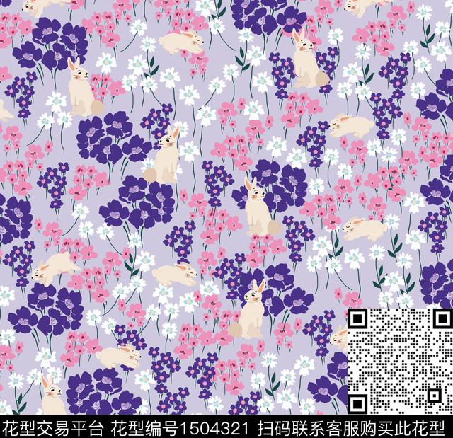 女装小碎花兔子数码印花华亿平台下载（图片编号: 1504321） - 瓦栏（Walan）