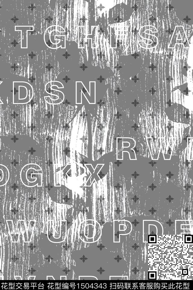 字母纹理大牌风传统印花华亿平台下载（图片编号: 1504343） - 瓦栏（Walan）