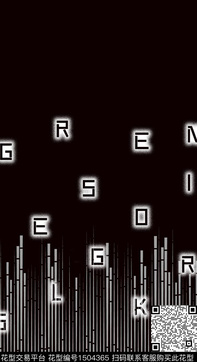 字母定位花几何数码印花华亿平台下载（图片编号: 1504365） - 瓦栏（Walan）