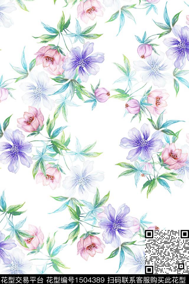 绿植树叶花卉大牌风数码印花华亿平台下载（图片编号: 1504389） - 瓦栏（Walan）