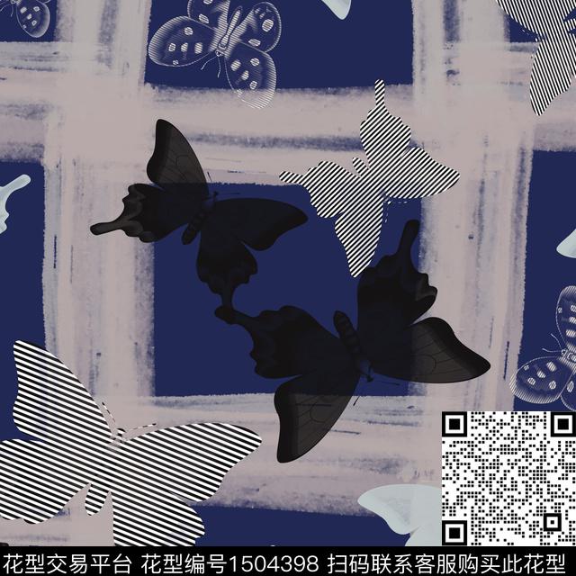 几何趣味蝴蝶传统印花华亿平台下载（图片编号: 1504398） - 瓦栏（Walan）