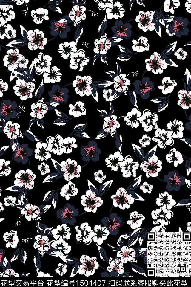 女装花卉大牌风数码印花华亿平台下载（图片编号: 1504407） - 瓦栏（Walan）