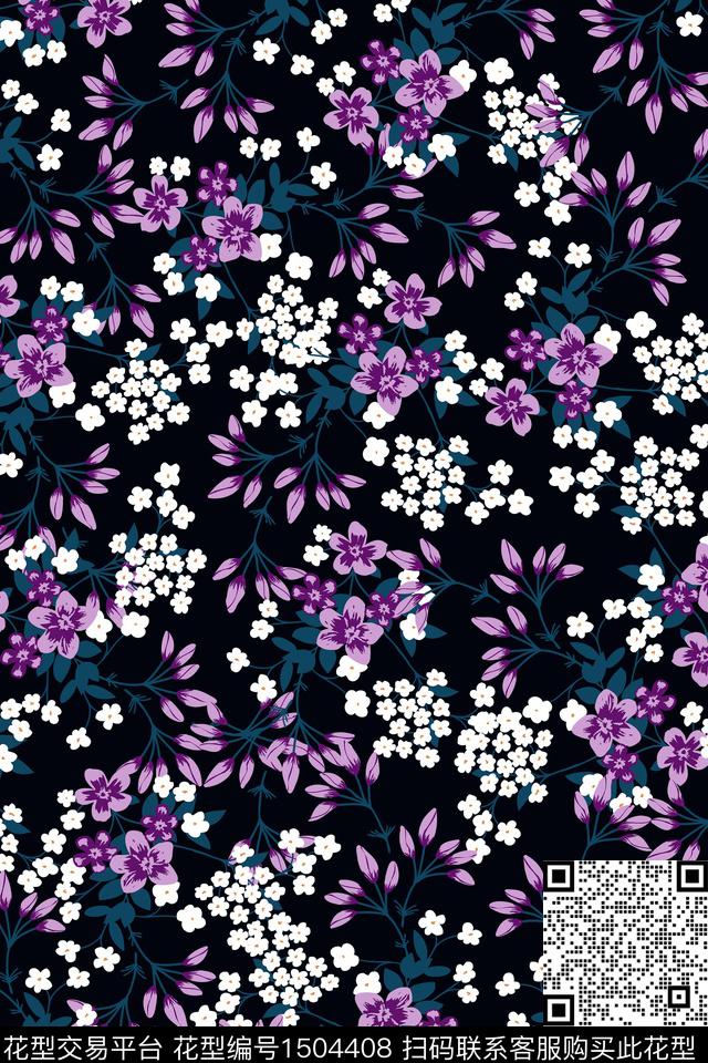 女装花卉大牌风数码印花华亿平台下载（图片编号: 1504408） - 瓦栏（Walan）