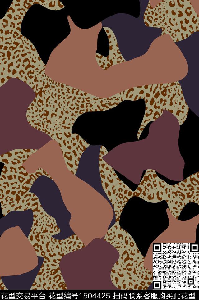 豹纹几何传统印花华亿平台下载（图片编号: 1504425） - 瓦栏（Walan）