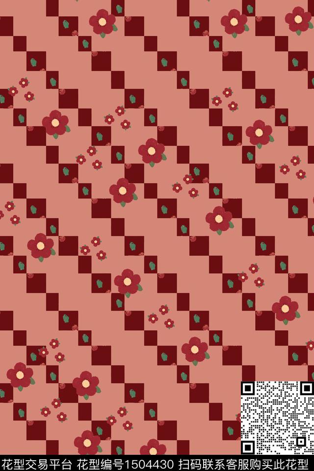 几何民族风大牌风数码印花华亿平台下载（图片编号: 1504430） - 瓦栏（Walan）