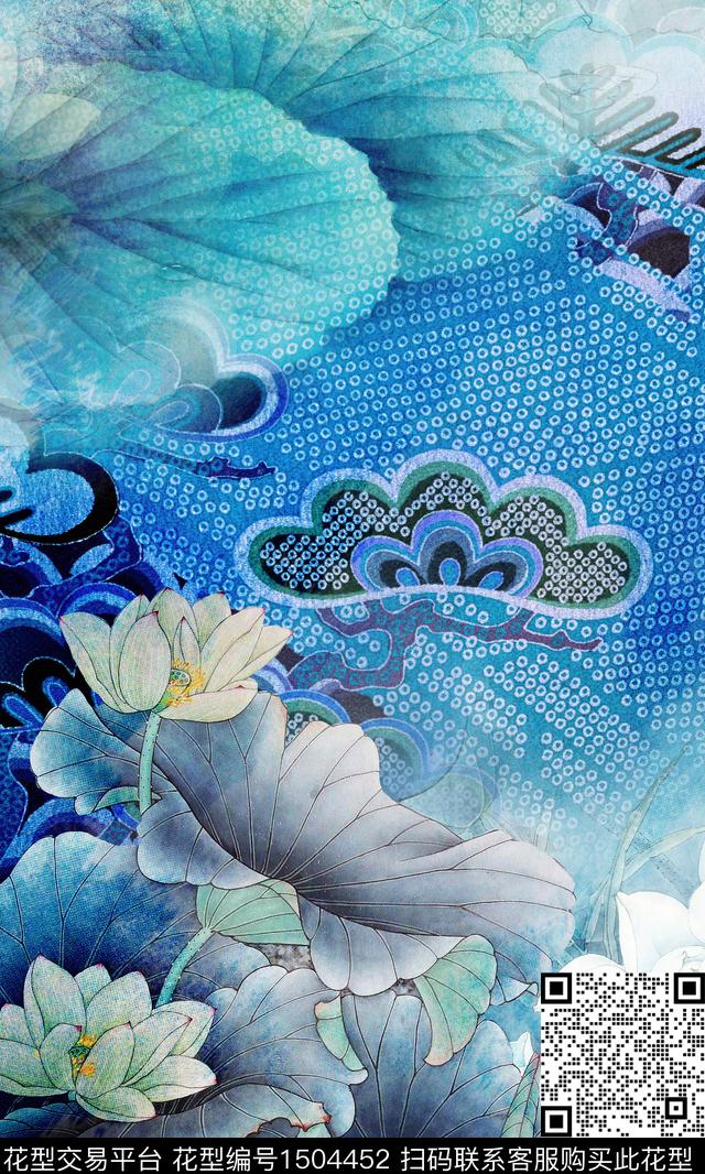 花卉大牌风香云纱数码印花华亿平台下载（图片编号: 1504452） - 瓦栏（Walan）