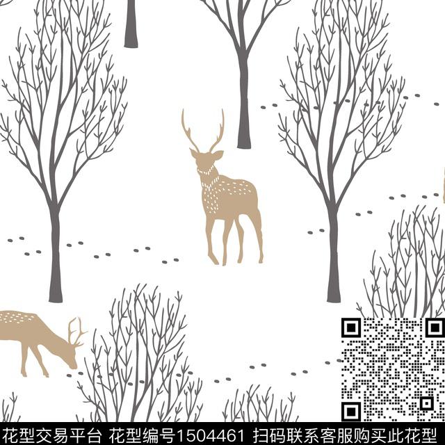 圣诞可爱卡通数码印花华亿平台下载（图片编号: 1504461） - 瓦栏（Walan）