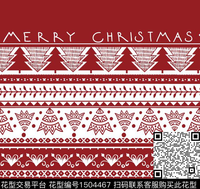 圣诞可爱卡通数码印花华亿平台下载（图片编号: 1504467） - 瓦栏（Walan）