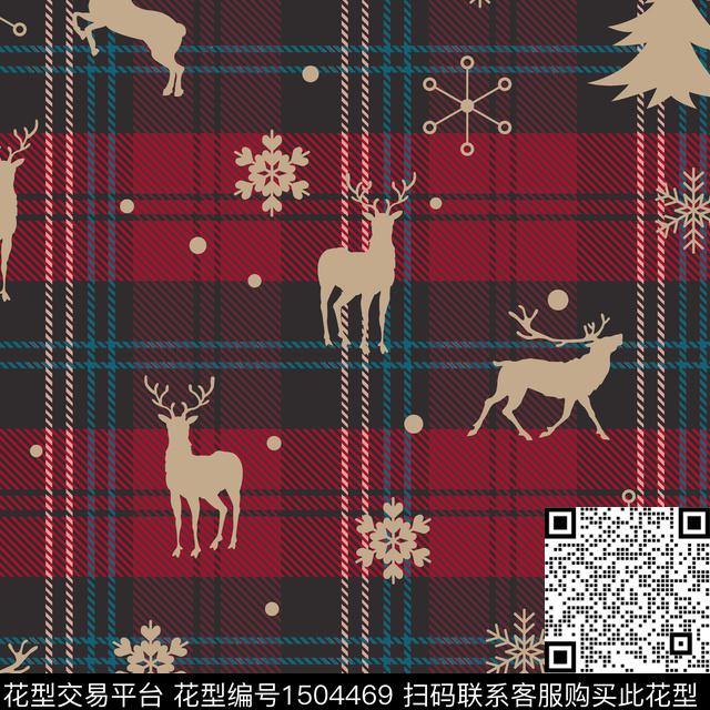 圣诞可爱卡通数码印花华亿平台下载（图片编号: 1504469） - 瓦栏（Walan）