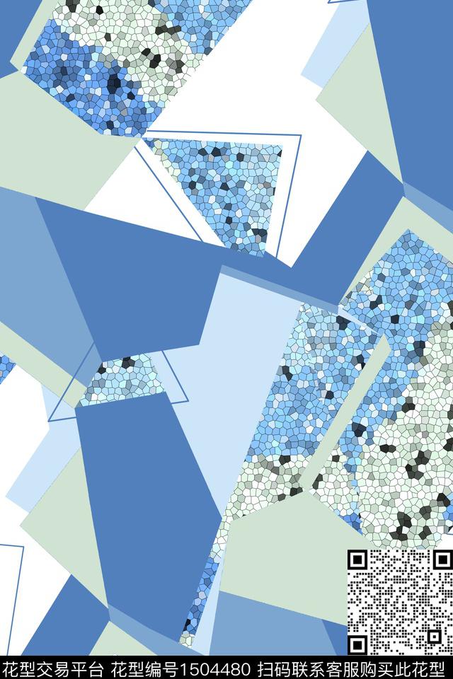 格子肌理几何数码印花华亿平台下载（图片编号: 1504480） - 瓦栏（Walan）
