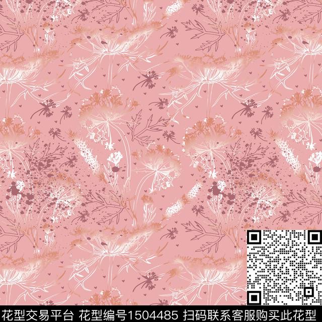 植物波点渐变循环传统印花华亿平台下载（图片编号: 1504485） - 瓦栏（Walan）