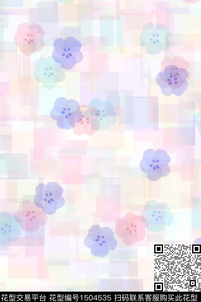 肌理花卉大牌风数码印花华亿平台下载（图片编号: 1504535） - 瓦栏（Walan）