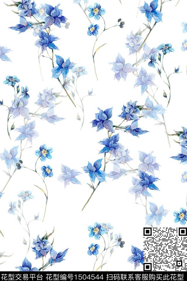 绿植树叶水彩肌理数码印花华亿平台下载（图片编号: 1504544） - 瓦栏（Walan）